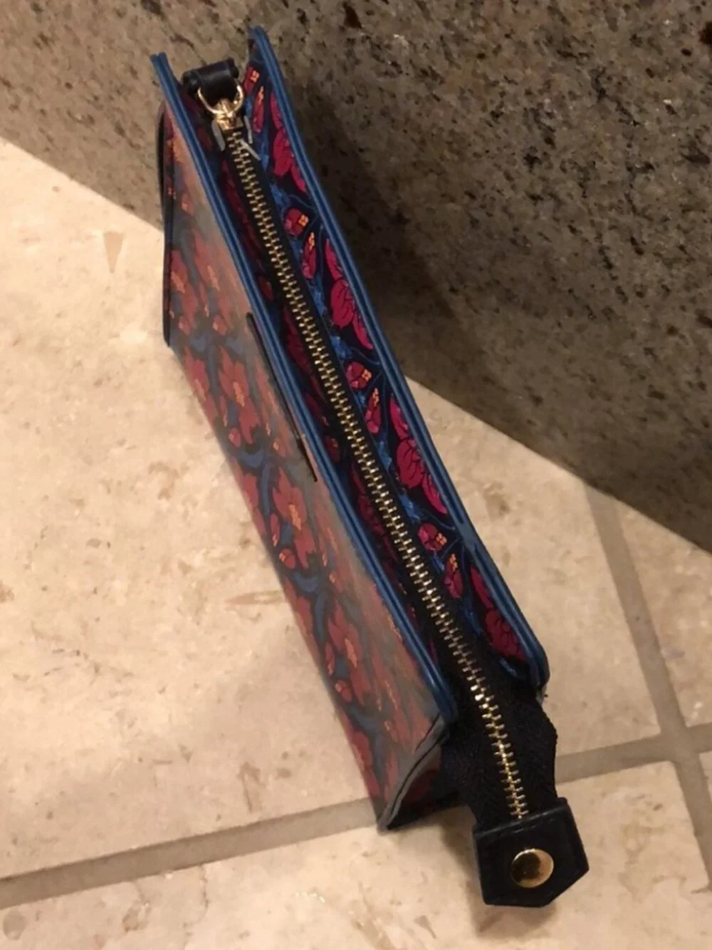 New Liberty London colorful floral square mini clutch wristlet toiletry handbag